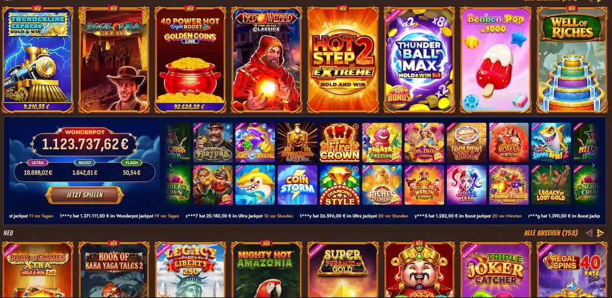 Slot-Auswahl im Alawin Casino